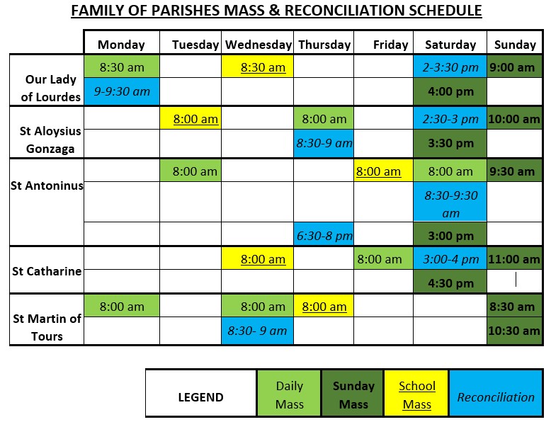 saint martin of tours mass schedule